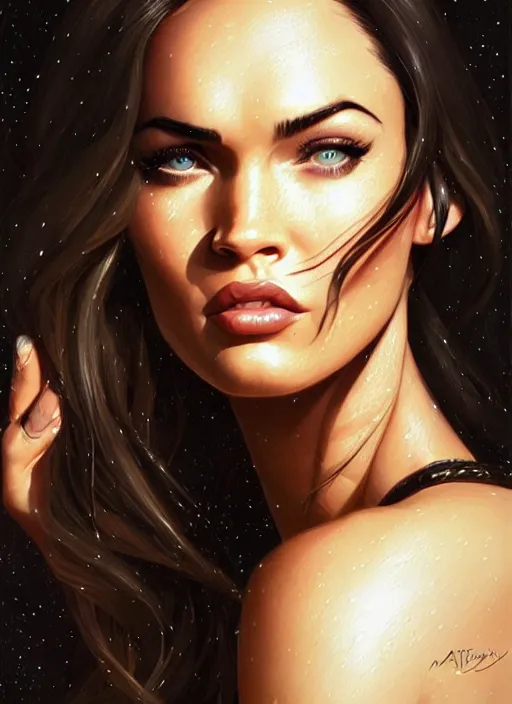 Prompt: portrait of megan fox as a host from westworld, intricate, elegant, glowing lights, highly detailed, digital painting, artstation, glamor pose, concept art, smooth, sharp focus, illustration, art by artgerm and greg rutkowski, artey freytag