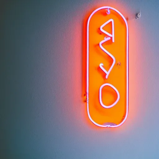 Prompt: Vintage neon sign that spells DYSKOTEKA, hung above the door, late summer evening, long exposure, 35mm f8