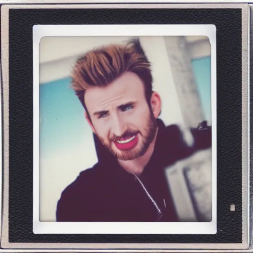 Image similar to polaroid of chris evans