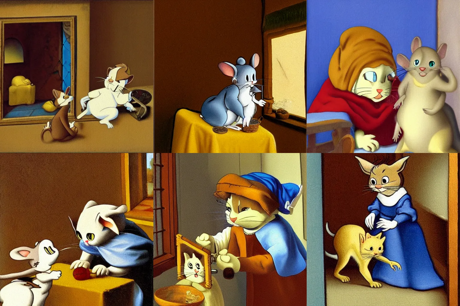 Prompt: Tom and Jerry in the style of Vermeer