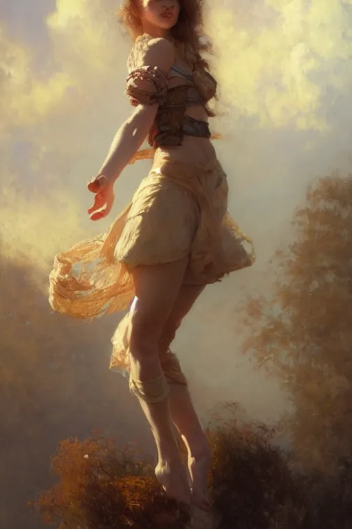 Image similar to a full body portrait of a good looking girl wearing cute outfit, high detail, cleary see face, by gaston bussiere, bayard wu, greg rutkowski, odd nerdrum, maxim verehin, realism, harsh lighting, dan dos santos, masterpiece, sharp focus, cinematic lightning