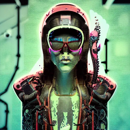 Image similar to portrait of a squid monster. intricate abstract. cyberpunk, intricate artwork. neon eyes, by Tooth Wu, wlop, beeple. octane render, trending on artstation, greg rutkowski very coherent symmetrical artwork. cinematic, hyper realism, high detail, octane render, 8k, minimalistic, hyperrealistic surrealism, award winning masterpiece with incredible details, a surreal vaporwave liminal space, highly detailed, trending on ArtStation