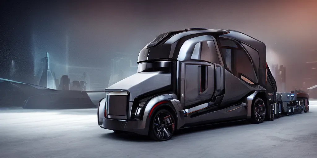 Image similar to a design of a futuristic cybertruck, designed by Polestar, blade runner background, stained antique copper car paint, black windows, dark show room, dramatic lighting, hyper realistic render, depth of field