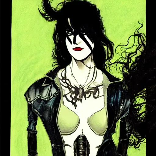 Image similar to death from the'the sandman'comics, realism, hard lighting