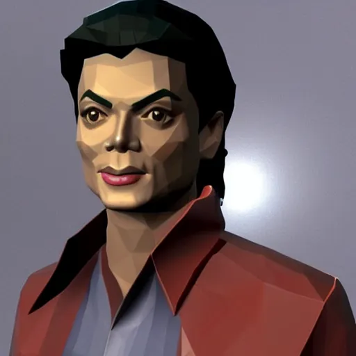 Image similar to low poly 3D model of Michael jackson in a game still of Resident Evil 1 1999