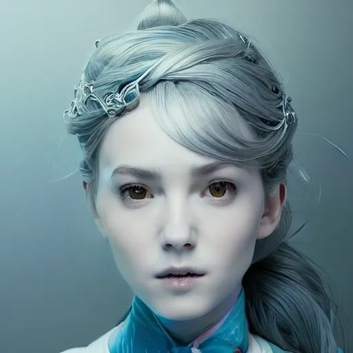 Image similar to the portrait of a blueberry that resembles an absurdly beautiful, graceful, elegant, sophisticated irene girl, an ultrafine hyperdetailed illustration by kim jung gi, irakli nadar, intricate linework, bright colors, octopath traveler, final fantasy, unreal engine 5 highly rendered, global illumination, radiant light, detailed and intricate environment