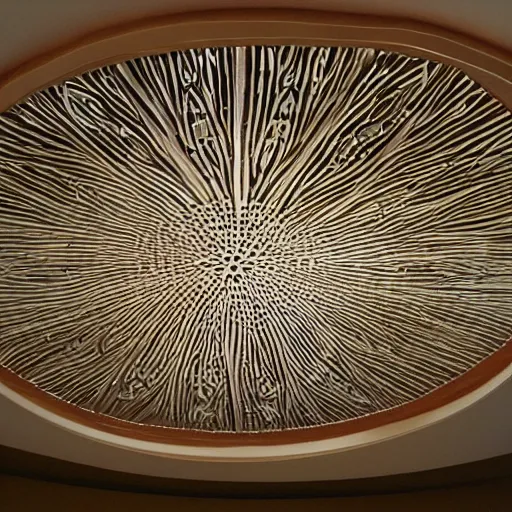 Image similar to a beautiful custom organic ceiling design, embossed, elegant, low profile