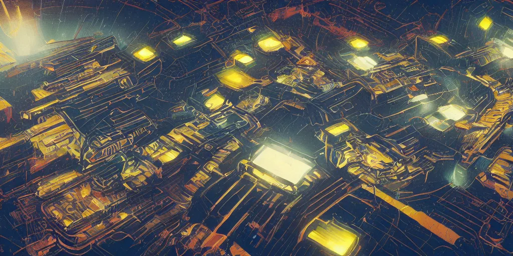 Image similar to very detailed and perfectly readable fine and soft relevant out of lines soft edges painting, we see a futuristic punk solar city, nice lighting, perfect readability