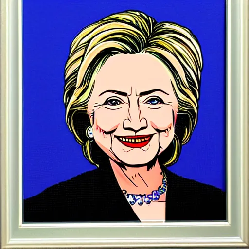 Image similar to detailed portrait of hillary clinton, over nine thousand hours in mspaint