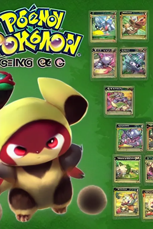 Image similar to teemo, a pokemon trading card of teemo, highly detailed pokemon trading card screenshot