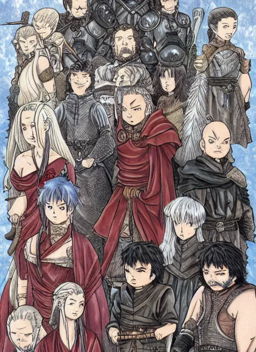 Image similar to game of thrones manga cover by akira toriyama