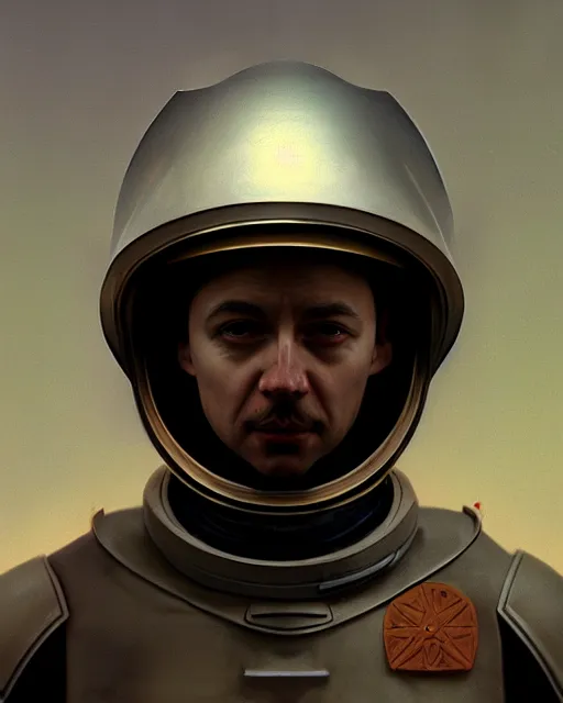 modern astronut, wearing medieval knight helmet, | Stable Diffusion ...