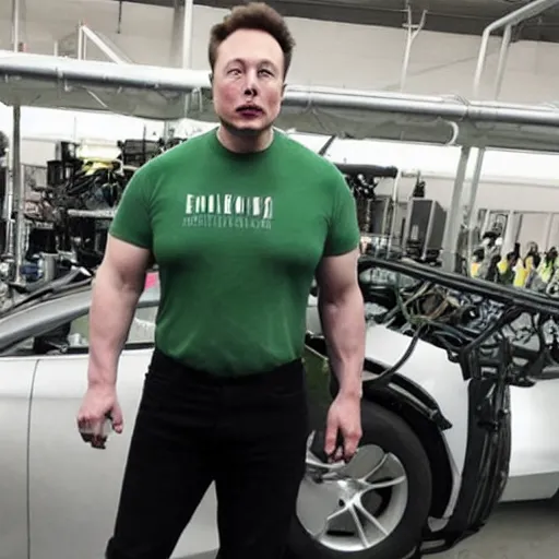 Image similar to elon musk as the incredible hulk