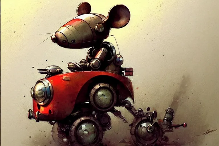 Prompt: adventurer ( ( ( ( ( 1 9 5 0 s retro future robot mouse explorer vehical. muted colors. ) ) ) ) ) by jean baptiste monge!!!!!!!!!!!!!!!!!!!!!!!!! chrome red
