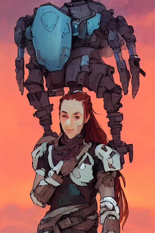 Image similar to combination suit armor aloy horizon forbidden west horizon zero dawn robot ninja mask helmet backpack tribal, art gta 5 comics, official fanart behance hd artstation by jesper ejsing, by rhads, makoto shinkai and lois van baarle, ilya kuvshinov, ossdraws radiating a glowing aura cgi rtx 2 0 2 2