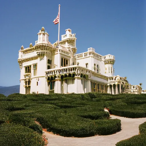 Image similar to Hearst Castle as a tiny home. Photographed with Leica Summilux-M 24 mm lens, ISO 100, f/8, Portra 400