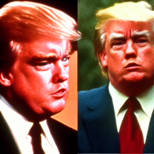 Prompt: philip seymour hoffman is donald trump, forest gump ( 1 9 9 2 ), cinematic shot
