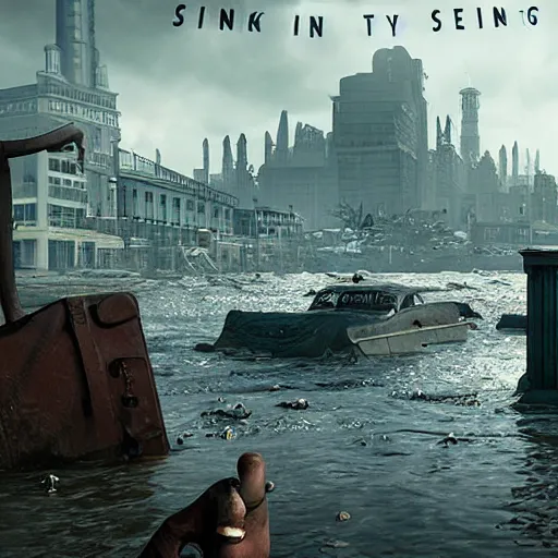 Prompt: sinking city