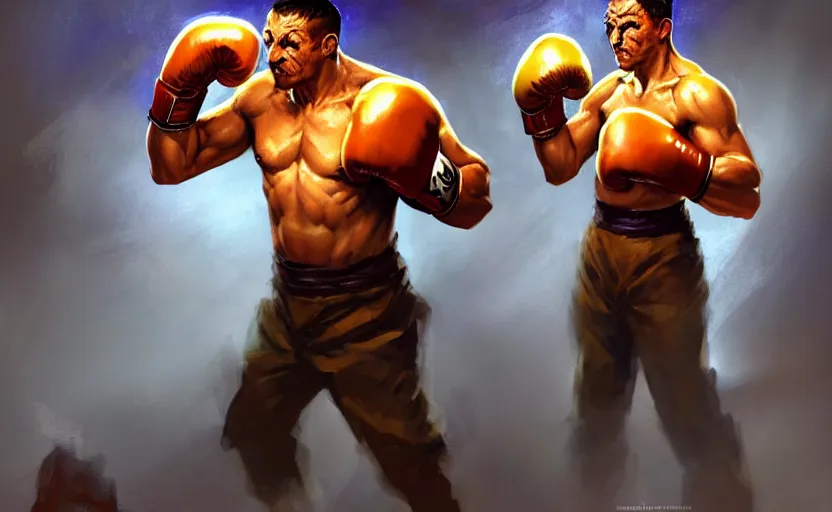 Prompt: magic : the gathering fantasy character concept art of a piece of toast wearing boxing trunks and boxing gloves, by frank frazetta and marco bucci, high resolution, gritty basement club background, dramatic stadium lighting, fantasy coloring, intricate, digital painting, artstation, smooth, sharp focus