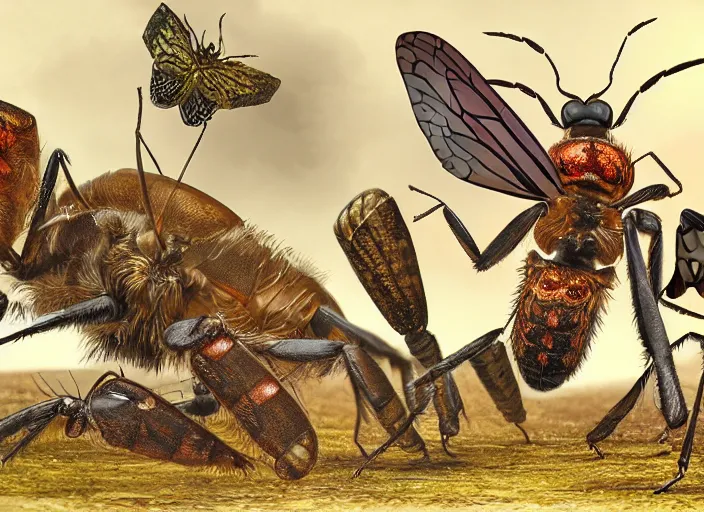Prompt: the queen of all the insects, epic concept art large scene