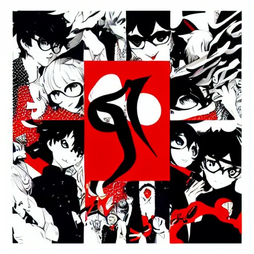 Prompt: persona 5 phantom thieves album cover by satoshi kon