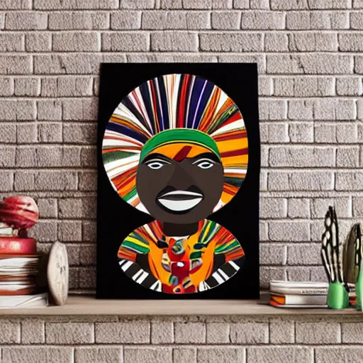 Prompt: african tribal chief vinyl art toy, detailed product photo, 3 d render, magazine collage