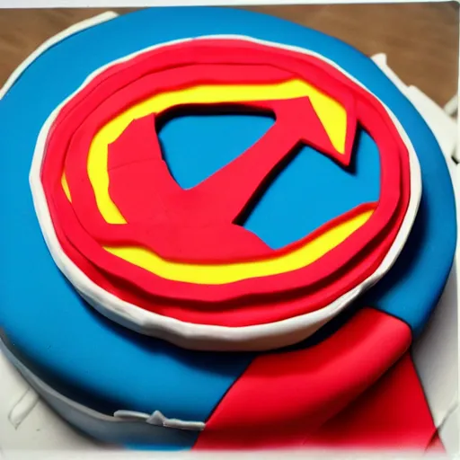 Image similar to cheap superhero birthday cake, kodak film,