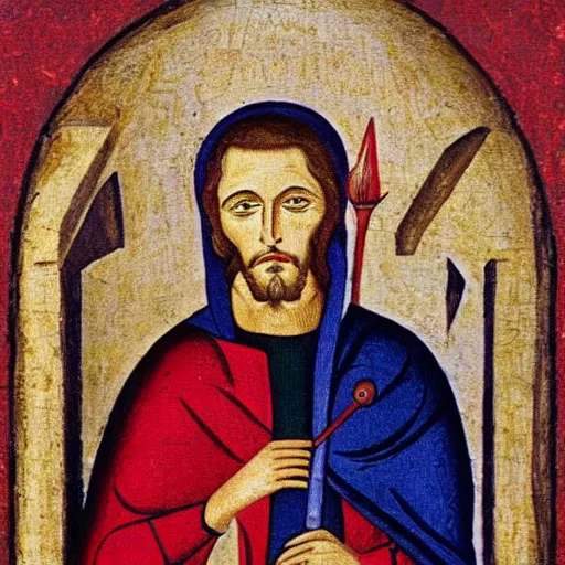 Image similar to saint jordan peterson, medieval painting,