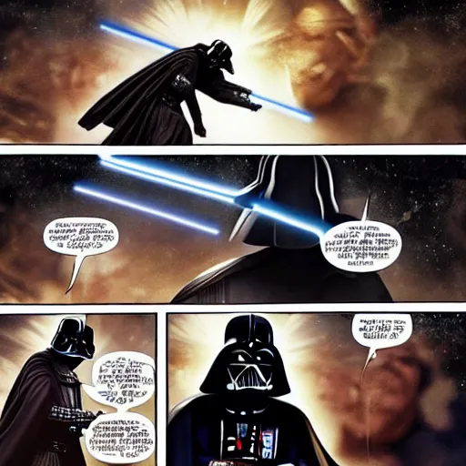 Image similar to darth vader fighting against anakin skywalker