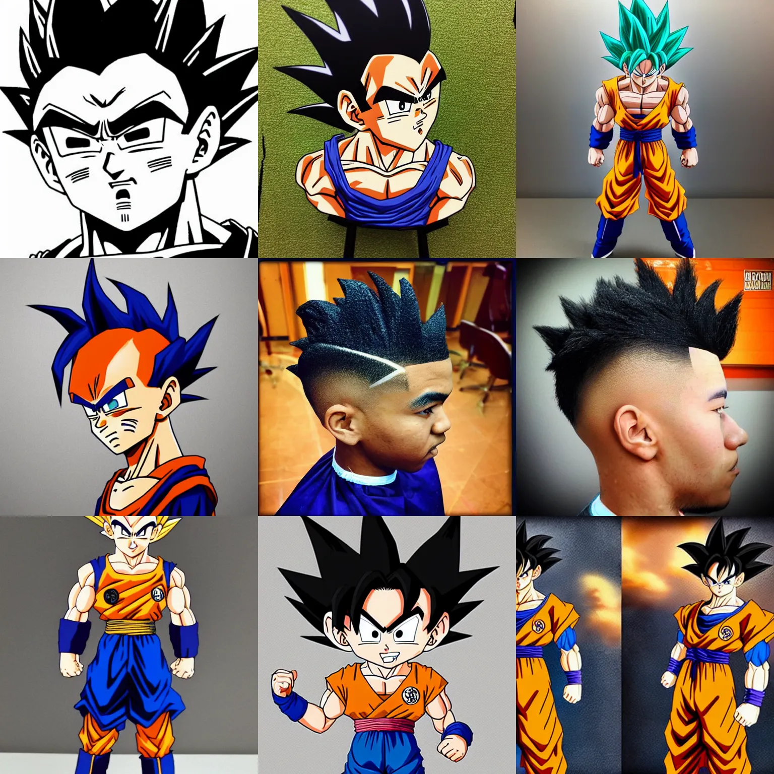 Prompt: dragon ball z goku with a taper fade