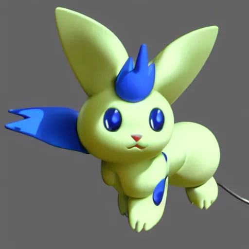 Image similar to 3 d render of a cute electric type cat based pokemon, digital art