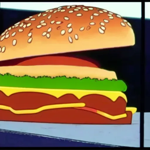 Image similar to unit one from neon genesis evangelion eating a big mac closeup 8 k