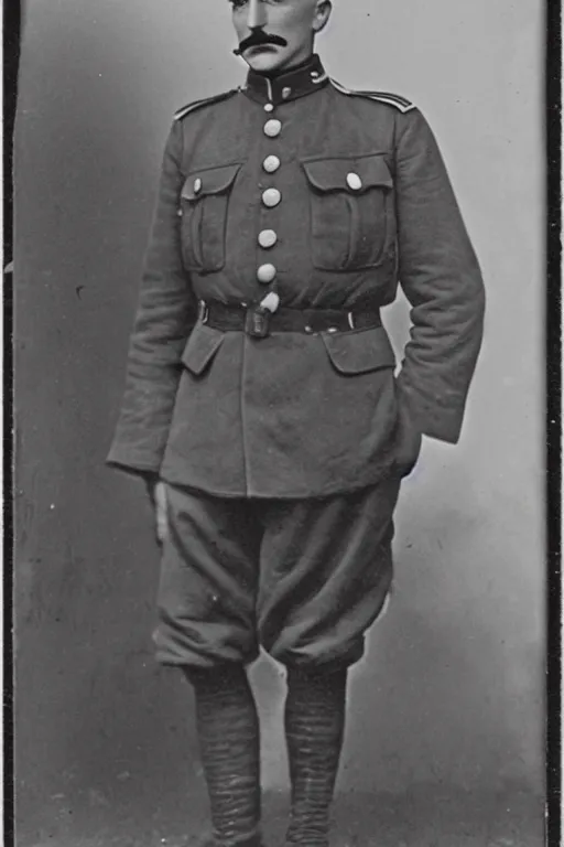 Prompt: general leghm, albanian german ww 1 officer marshal army navy brigadier black and white photography 1 9 0 5