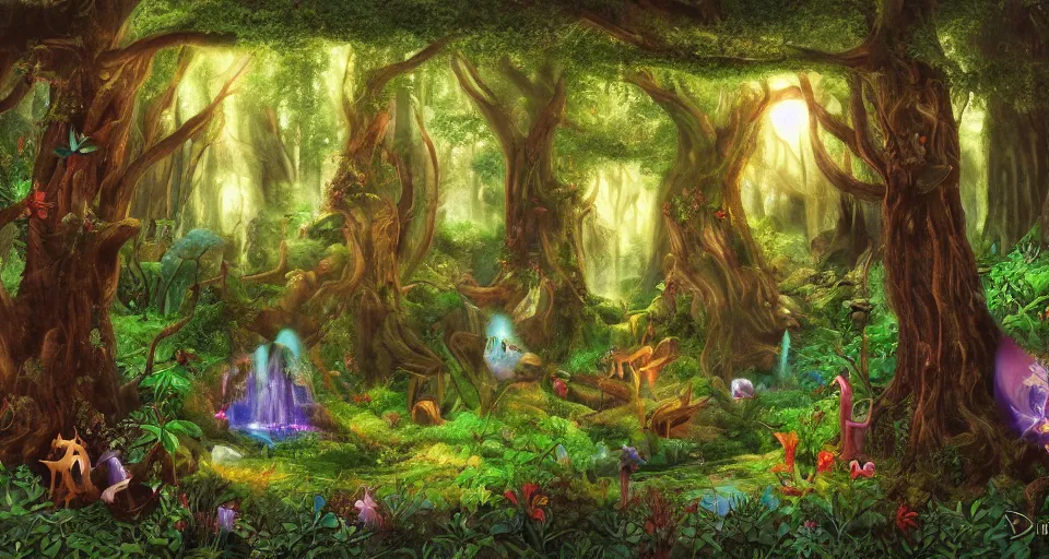 Image similar to Enchanted and magic forest, by David Eichenberg