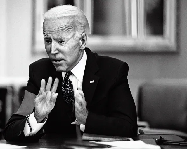 Image similar to president joe biden face to face with president joe biden, nikon 3 5 mm, photograph