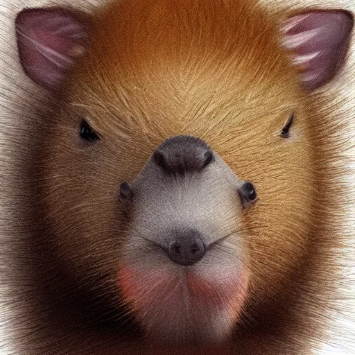 Prompt: cutest little mlem capybara, digital art, daily deviation, procreate