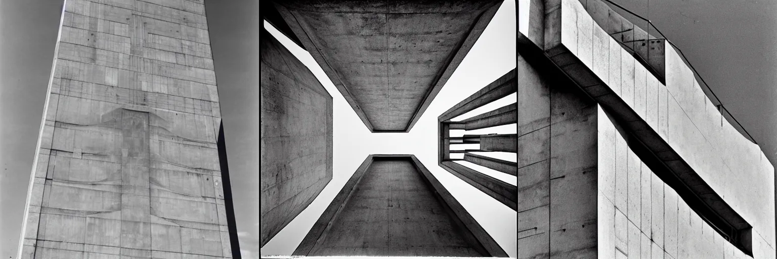 Prompt: A photo of a soviet concrete monument, architecture photo, by Alexander Rodchenko