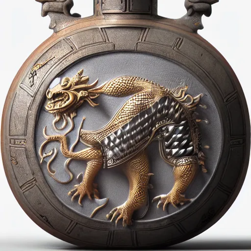 Image similar to transparent ancient boar flask with a Chinese dragon, raytracing, orthographic 3d rendering, octane render