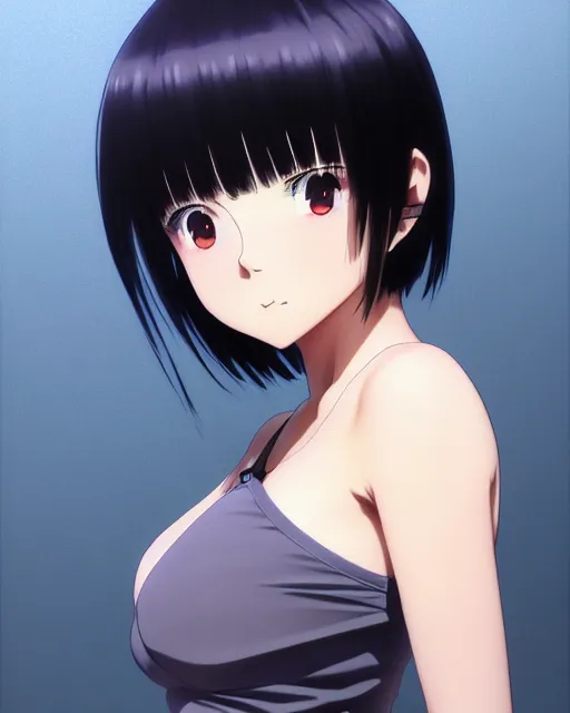 Image similar to portrait anime as devops girl sitting laptop server room cute fine face, pretty face, realistic shaded perfect face, fine details. anime. realistic shaded lighting by ilya kuvshinov katsuhiro otomo ghost in the shell, magali villeneuve, artgerm, rutkowski, wlop jeremy lipkin and giuseppe dangelico pino and michael garmash and rob rey