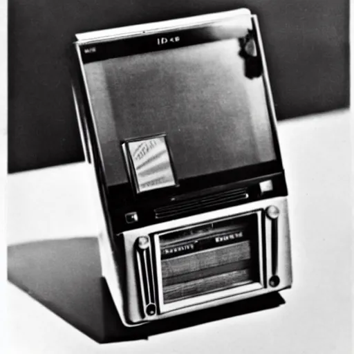 Image similar to a photo of an iPod portable radio, manufactured in the 1930s, 1935