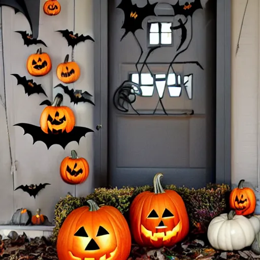 Image similar to spooky but kid friendly halloween scene