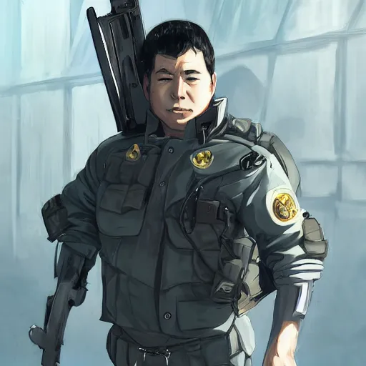 Prompt: An anime portrait of a young William Shatner in tactical gear, by Stanley Artgerm Lau, WLOP, Rossdraws, James Jean, Andrei Riabovitchev, Marc Simonetti, and Sakimichan, tranding on artstation