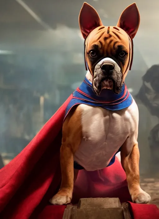 Image similar to film still of a boxer Dog as Doctor Strange in Avengers Endgame, 4k