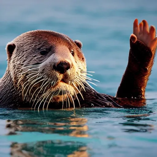 Prompt: nicolas cage cosplay as a sea otter