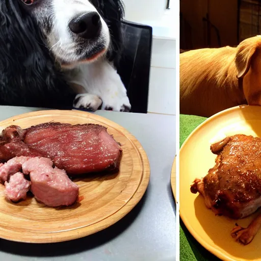 Image similar to dog vs pork chop