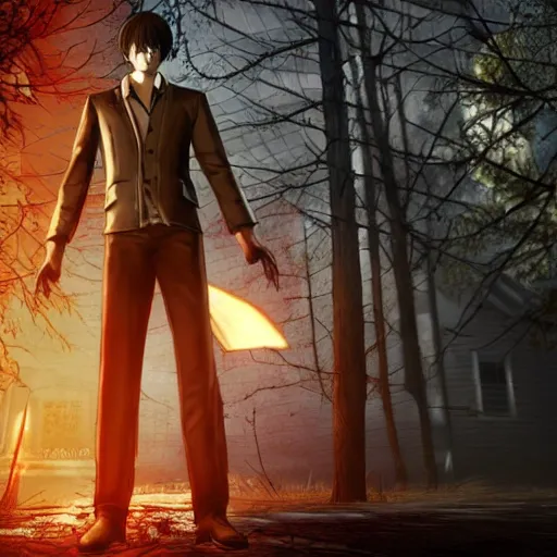 Image similar to Screenshot of Light Yagami in Dead By Daylight