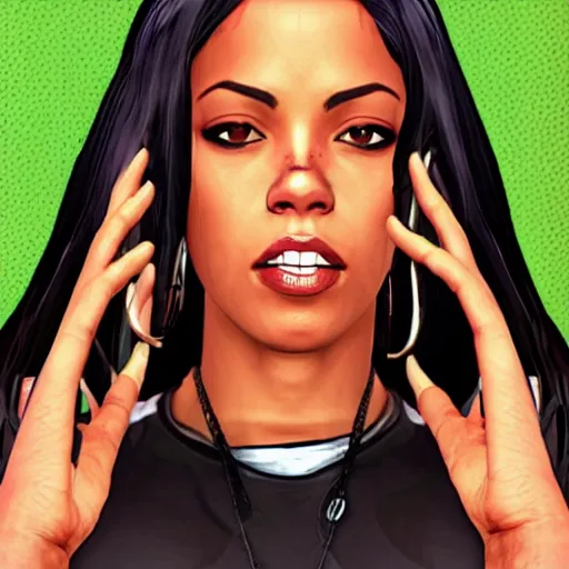 Prompt: aaliyah haughton in gta style