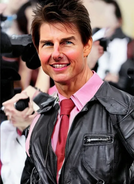 Prompt: Tom Cruise as a harajuku ganguro, portrait photo