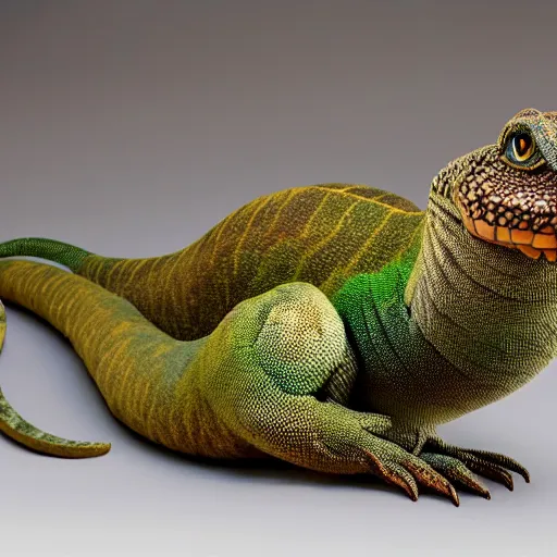 Image similar to plush langford's basilisk, art by national geographic, nature show