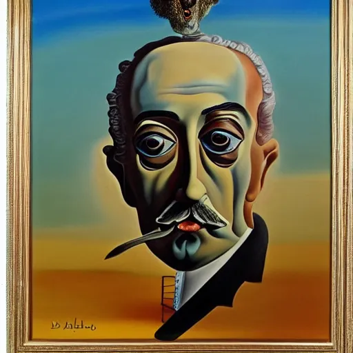 Image similar to painting of Salvador Dali by Salvador Dali , highly detailed, 8k, cinematic,